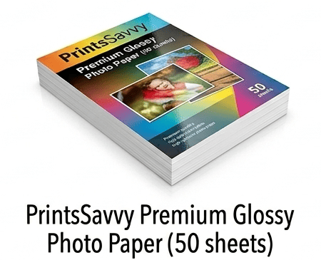 PrintsSavvy Premium Glossy Photo Paper (50 sheets)